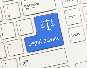 keyboard with legal advice key