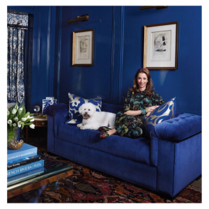 monochromatic blue room