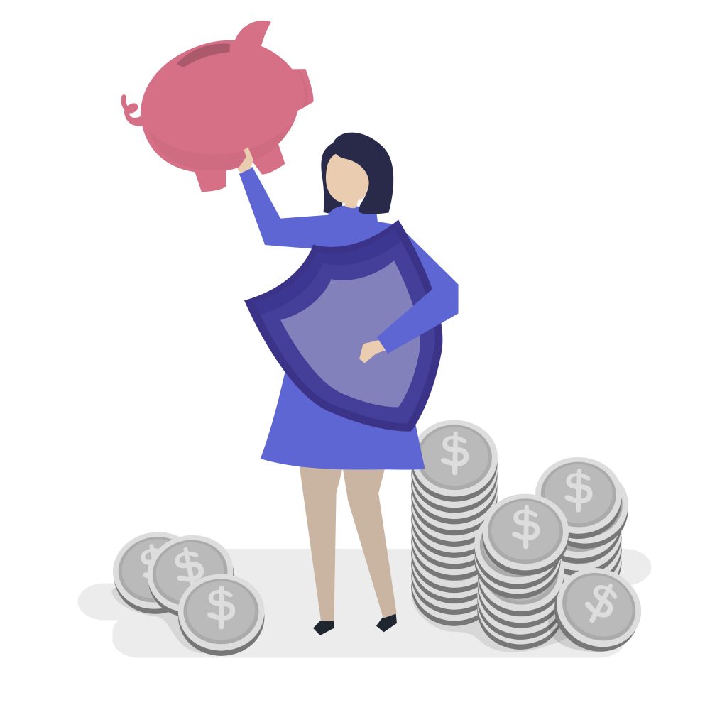 woman animation planning her finances